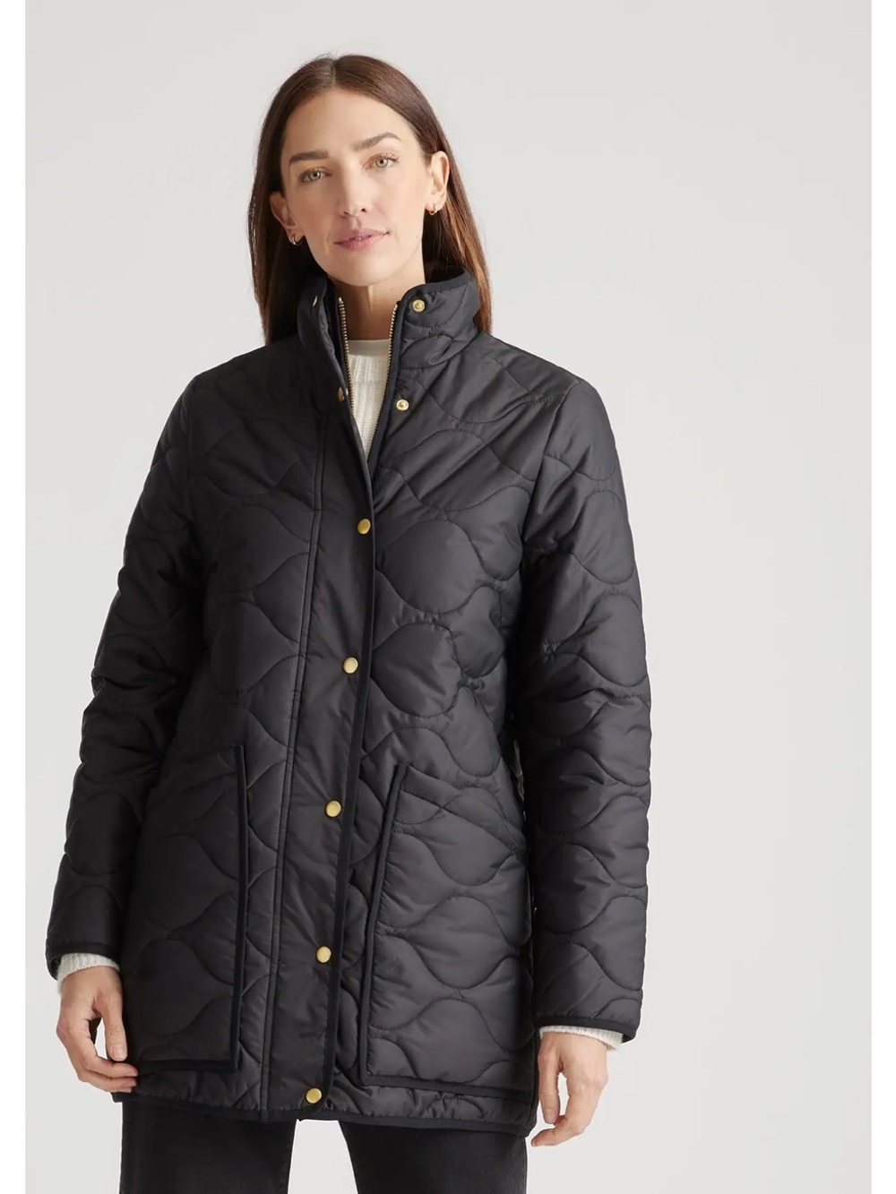 Quince women’s Featherless Quilted Long Puffer Jacket - DAMAGED BROKEN SNAP